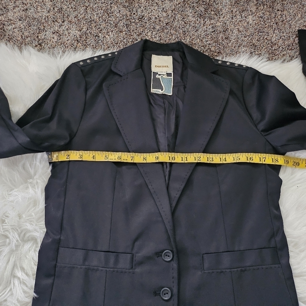 Diesel black jacket with shoulder studs NWT - Picture 7 of 12